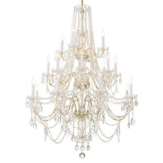 Traditional Crystal 38'' Hand Cut Crystal Polished Brass Chandelier (205|1157-PB-CL-MWP)