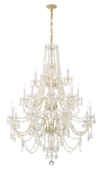 Traditional Crystal 20 Light Hand Cut Crystal Polished Brass Chandelier (205|1157-PB-CL-MWP)