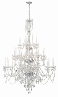 Traditional Crystal 25 Light Hand Cut Crystal Polished Chrome Chandelier (205|1156-CH-CL-MWP)