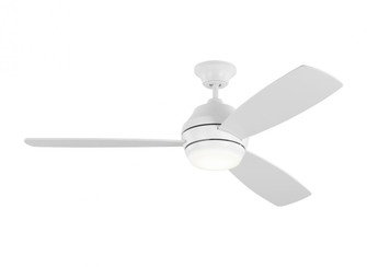 Ikon 52-inch indoor/outdoor integrated LED dimmable ceiling fan in matte white finish (6|3IKDR52RZWD)