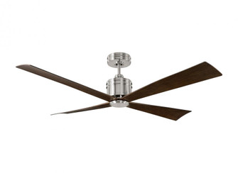 Launceton 56-inch indoor/outdoor Energy Star ceiling fan in brushed steel silver finish (6|4LNCR56BS)