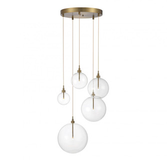 5-Light Pendant in Natural Brass (128|M10099NB)