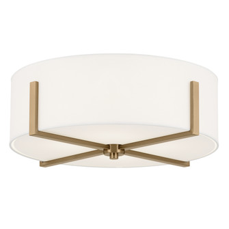 Malen 20 Inch 4 Light Flush Mount with White Fabric Shade in Champagne Bronze (2|52594CPZ)