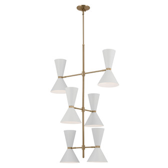 Phix 50 Inch 12 Light Foyer Chandelier in Champagne Bronze with White (2|52568CPZWH)