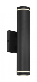 14'' 2 Light LED Outdoor Wall Sconce in a Sand Coal Finish with Frosted Glass, ADA Compliant (77|P1881-066-L)