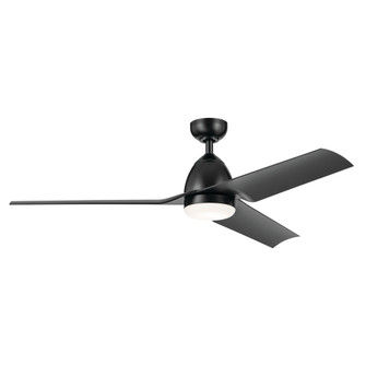 54 Inch Fit Ceiling Fan with Satin Etched Cased Opal Glass in Satin Black with Satin Black Blades (2|310254SBK)