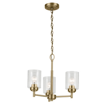 Winslow 15.5'' 3-Light Chandelier with Clear Seeded Glass in Natural Brass (2|44029NBR)