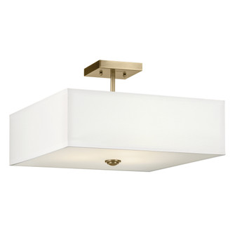 Shailene 11.25'' 3-Light Medium Square Semi Flush with White Fabric Shade (2|43693NBR)