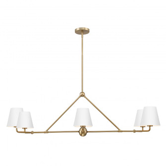 Xavier 46'' Vibrant Gold + White Linear Chandelier (205|XAV-B9306-VG-WH)