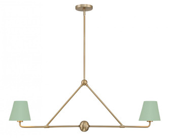 Xavier 2 Light Vibrant Gold + Green Chandelier (205|XAV-B9302-VG-GR)