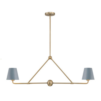 Xavier 42'' Vibrant Gold + Blue Linear Chandelier (205|XAV-B9302-VG-BL)