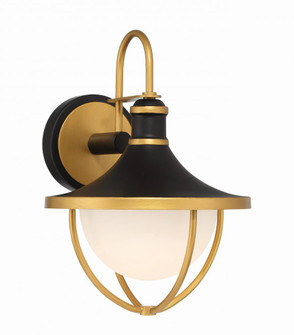 Atlas 1 Light Matte Black + Textured Gold Outdoor Sconce (205|ATL-701-MK-TG)