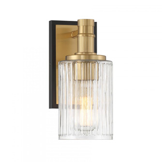 Concord 1-Light Wall Sconce in Matte Black with Warm Brass (128|9-1102-1-143)