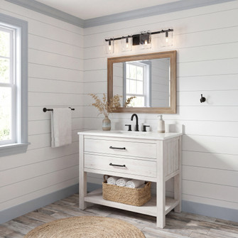 Genry 4-Light Bathroom Vanity Light in Matte Black (128|8-8204-4-BK)
