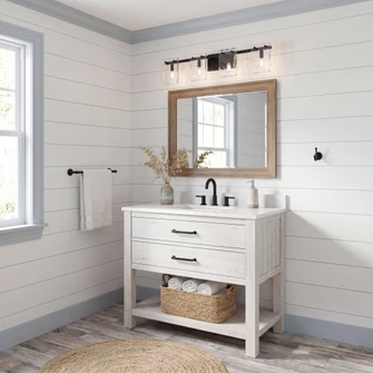 Genry 4-Light Bathroom Vanity Light in Matte Black (128|8-8204-4-BK)