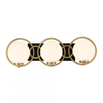 Alhambra 3-Light Bathroom Vanity Light in Matte Black with Warm Brass (128|8-6180-3-143)