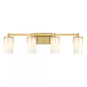 Caldwell 4-Light Bathroom Vanity Light in Warm Brass (128|8-4128-4-322)