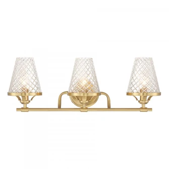 Candler 3-Light Bathroom Vanity Light in Warm Brass (128|8-3596-3-322)