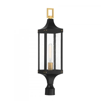 Glendale 1-Light Outdoor Post Lantern in Matte Black and Weathered Brushed Brass (128|5-278-144)