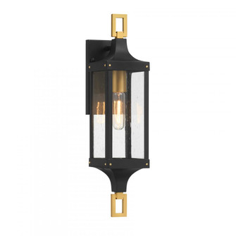 Glendale 1-Light Outdoor Wall Lantern in Matte Black and Weathered Brushed Brass (128|5-275-144)