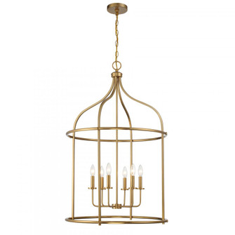 Brookstone 6-Light Pendant in Warm Brass (128|3-7388-6-322)