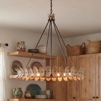 Monarch 8-Light Chandelier in Champagne Mist with Coconut Shell by Breegan Jane (128|1-8124-8-26)