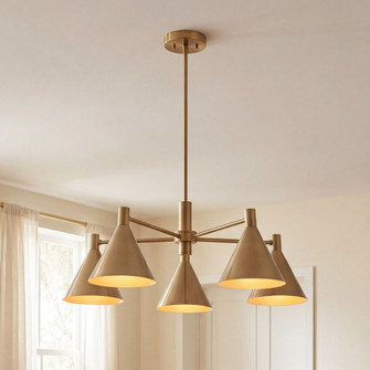 Pharos 5-Light Chandelier in Noble Brass by Breegan Jane (128|1-8004-5-127)