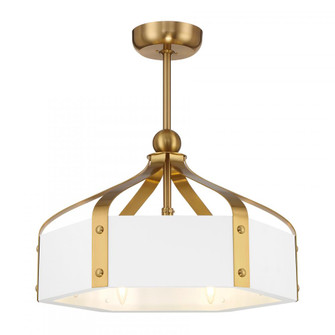 Sheffield 6-Light LED Fan D'Lier in White with Warm Brass Accents (128|26-FD-7806-142)