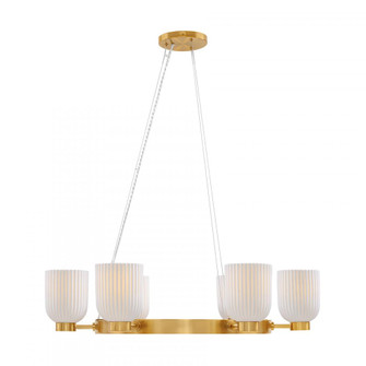 Isla Blanca 6-Light Chandelier in Warm Brass by Breegan Jane (128|1-3170-6-322)