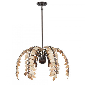 Grecian 6-Light Chandelier in Champagne Mist with Coconut Shell by Breegan Jane (128|1-2579-6-26)