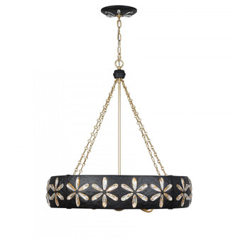 Venice 6-Light Chandelier in Metropolis Black and Gold by Breegan Jane (128|1-2493-6-104)