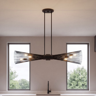 Longfellow 6-Light Linear Chandelier in Matte Black (128|1-9601-6-89)