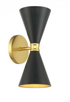 2 Light Wall Sconce in a Honey Gold Finish with Coal Metal Shades (77|P1827-248)