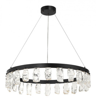 LED Chandelier in Coal Black Finish With Clear Faux Rock Crystal (77|P1497-66A-L)