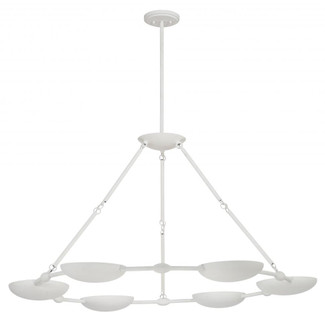 6 Light Chandelier in Piastra Plaster Finish with Adjustable Rotating Shades (77|P1316-792)