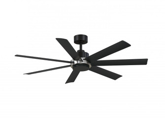 Pendry 56 inch Indoor/Outdoor Smart Ceiling Fan - Black with Brushed Nickel Accent and Black Blades (90|FPD6865BLBN)