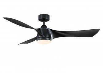 Klear 56 inch Indoor/Outdoor Ceiling Fan with LED CCT Select Light Kit - Black with Black blades (90|FPD6858BL)