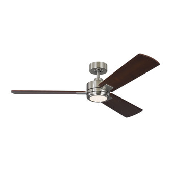 Harris Smart 56 LED Ceiling Fan in Brushed Steel with Dark Walnut Blades and Light Kit (6|3HASM56BSD)
