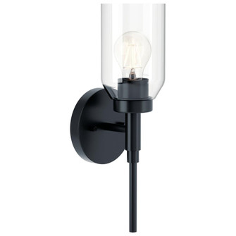 Madden 14.75 Inch 1 Light Wall Sconce with Clear Glass in Black (2|55183BK)