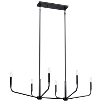 Madden 45 Inch 6 Light Linear Chandelier in Black (2|52721BK)