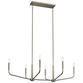 Madden 45 Inch 6 Light Linear Chandelier in Brushed Nickel (2|52721NI)