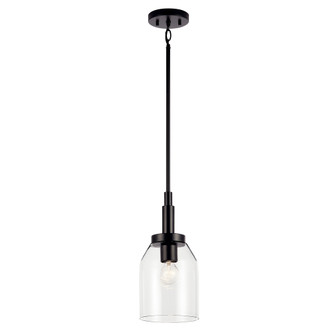 Madden 15 Inch 1 Light Mini Pendant with Clear Glass in Black (2|52725BK)