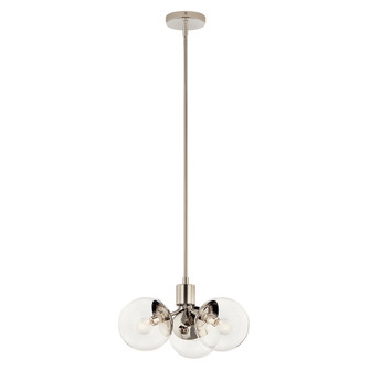 Silvarious 16.5 Inch 3 Light Convertible Pendant with Clear Glass in Polished Nickel (2|52700PNCLR)