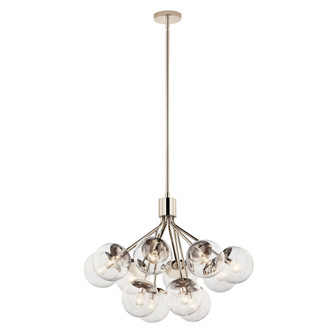 Silvarious 30 Inch 12 Light Convertible Chandelier with Clear Glass in Polished Nickel (2|52701PNCLR)