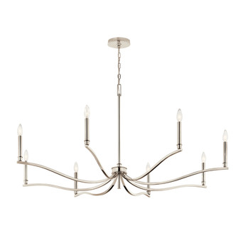Malene 52 Inch 8 Light Chandelier in Polished Nickel (2|52697PN)