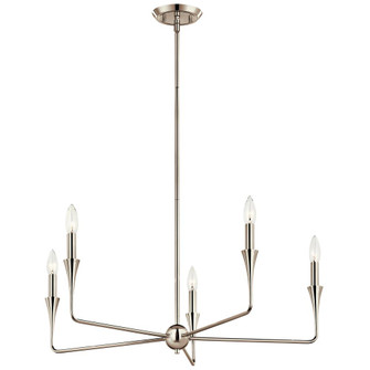 Alvaro 30 Inch 5 Light Chandelier in Polished Nickel (2|52689PN)