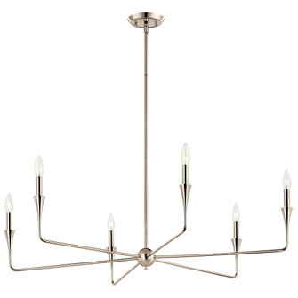 Alvaro 40 Inch 6 Light Chandelier in Polished Nickel (2|52690PN)
