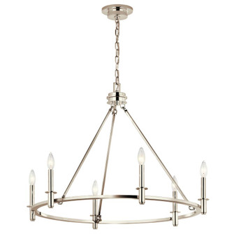 Carrick 32.25 Inch 6 Light Chandelier in Polished Nickel (2|52705PN)