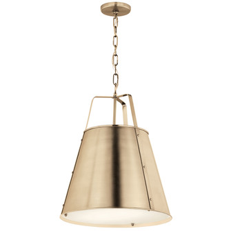 Etcher 18 Inch 2 Light Pendant with Etched Painted White Glass Diffuser in Champagne Bronze (2|52711CPZ)