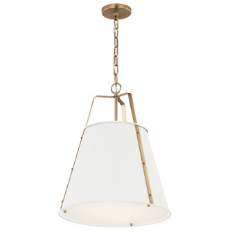 Etcher 18 Inch 2 LT Pendant with Etched Painted White Glass Diffuser in White and Champagne Bronze (2|52711WH)